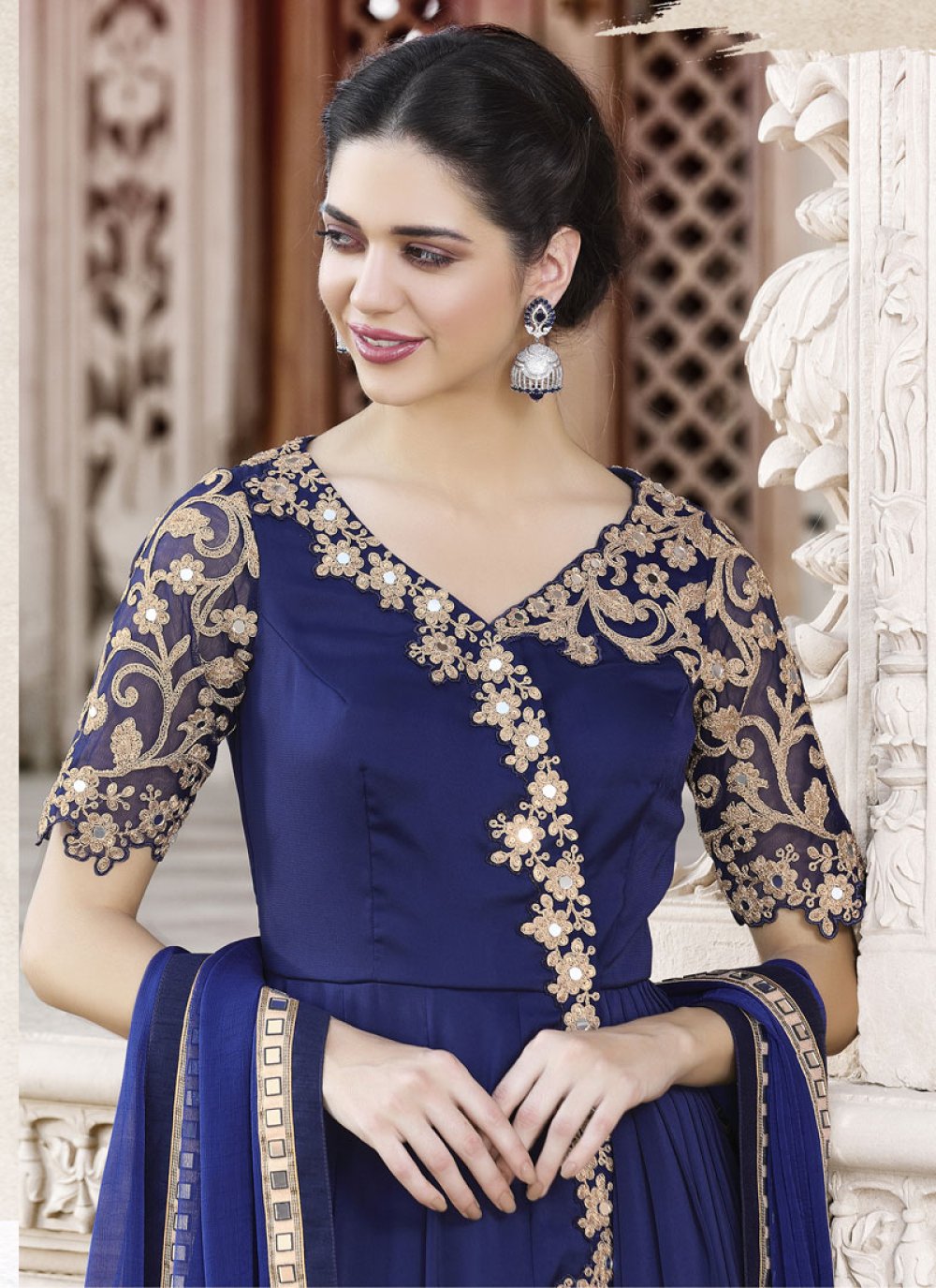 Faux Georgette Floor Length Anarkali Suit Buy Online 