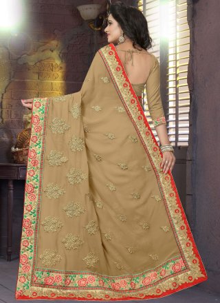 Georgette Embroidered Work Classic Saree