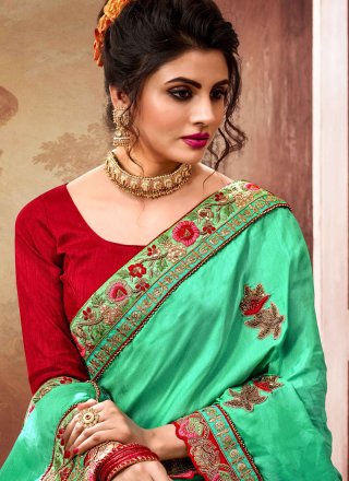 Georgette Embroidered Work Classic Saree
