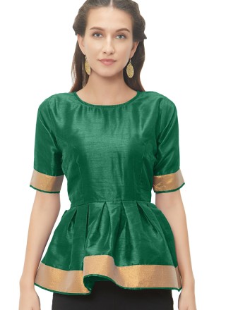 Glamorous Green Color Readymade Blouse