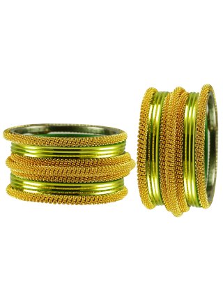 Gold and Green Festival Bangles