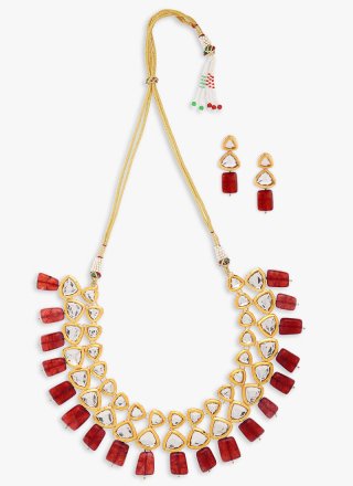 Gold and Red Stone Wedding Bridal Jewellery