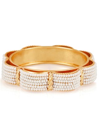 Gold and White Sangeet Bangles