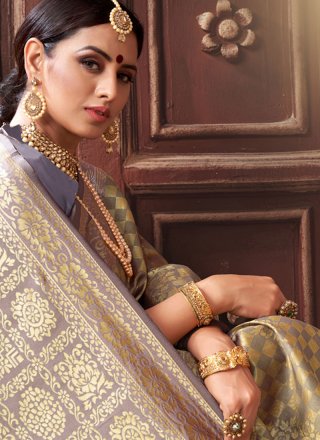 Gold Festival Art Silk Designer Traditional Saree