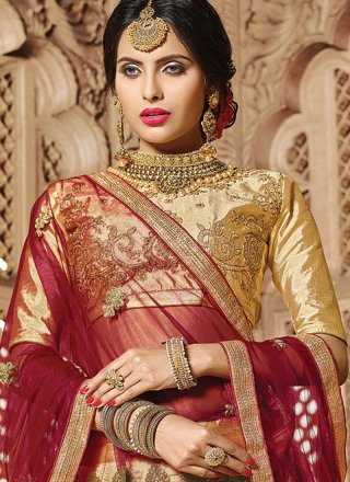 Gold Zari Work Designer Lehenga Choli