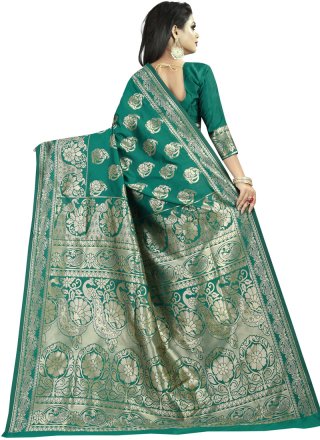 Green Art Silk Designer Saree