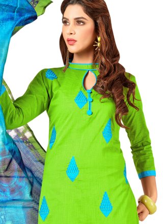 Green Embroidered Work Salwar Suit