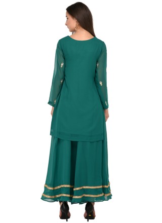 Green Georgette Mehndi Anarkali Salwar Suit