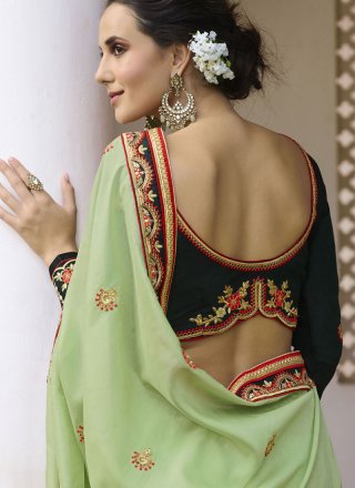 Green Mehndi Designer Saree