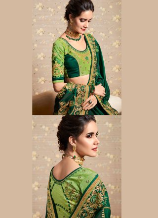 Green Resham Classic Designer Saree