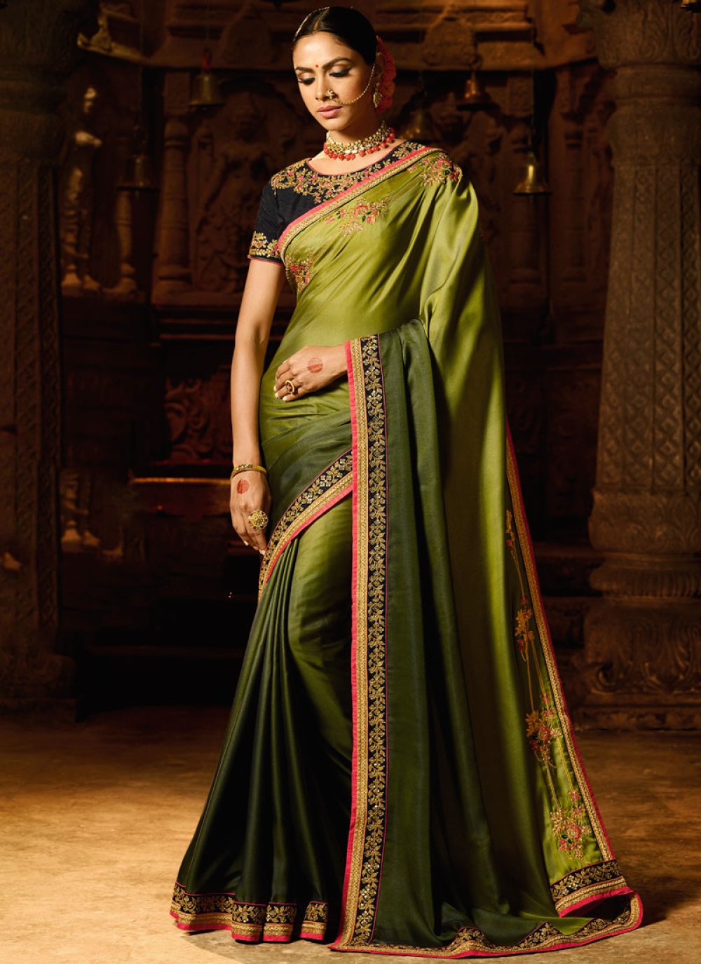 Buy Online Green Shaded Saree : 81843 - Best Seller