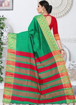 Green woven Work Art Silk Traditional  Saree