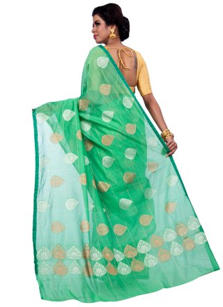Green Zari Sangeet Classic Designer Saree