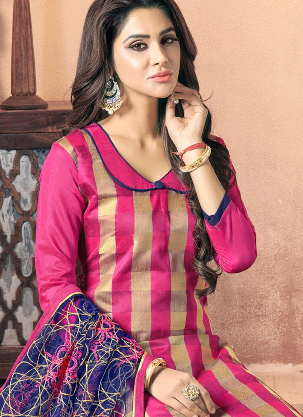 pink churidar images