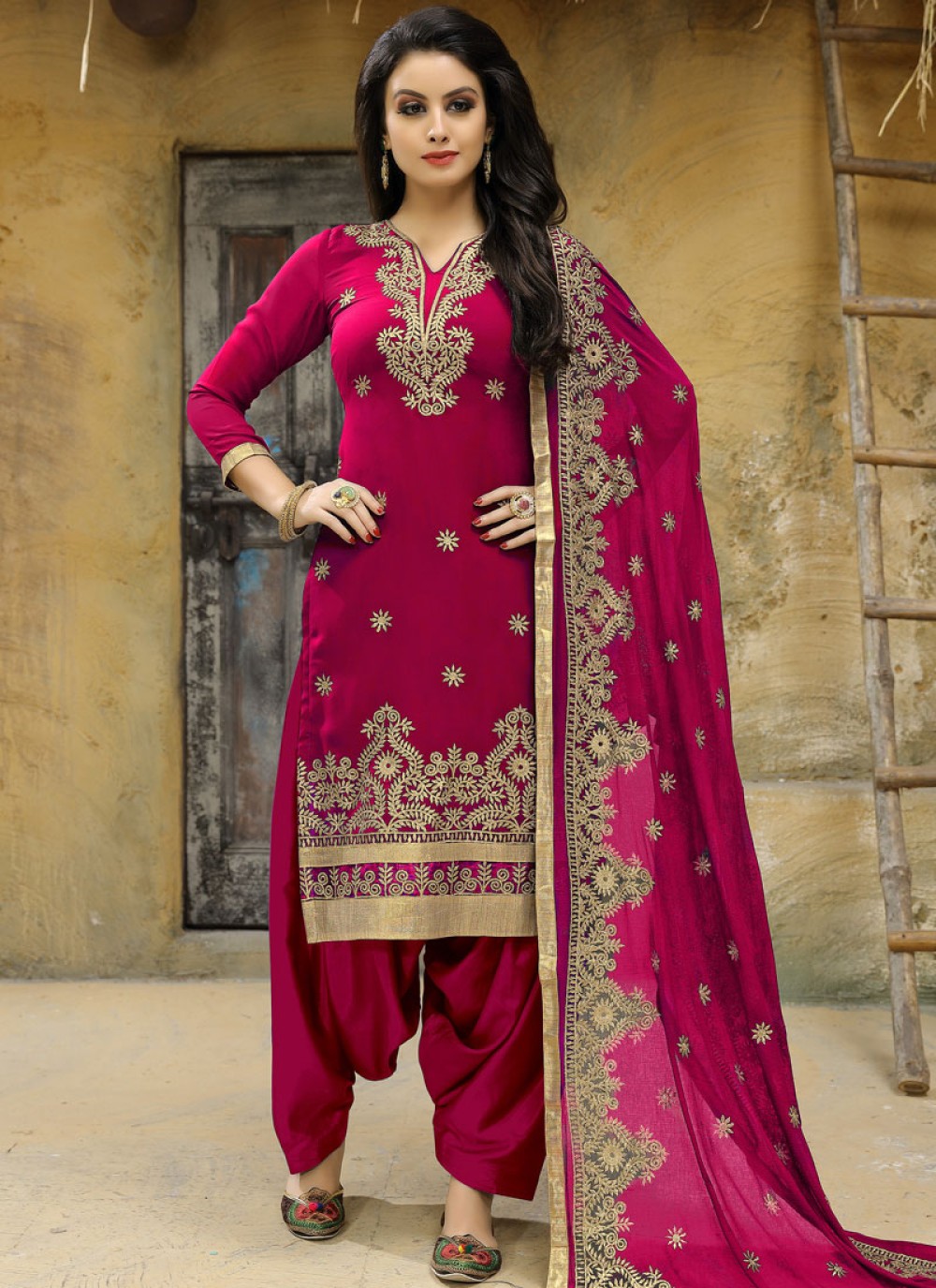 Buy Hot Pink Punjabi Suit Online Salwar Kameez