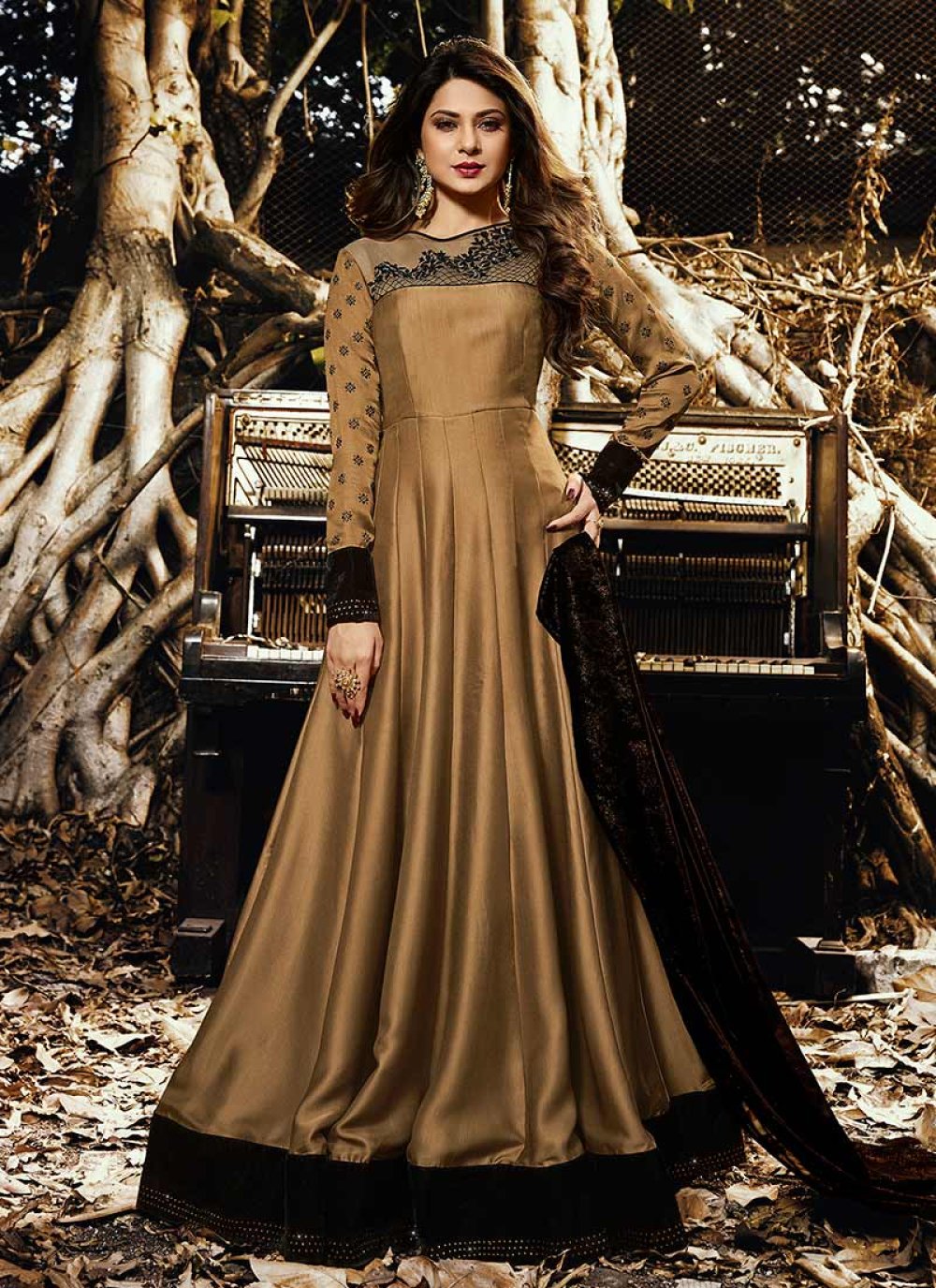 Jennifer Winget Dresses in Copper Colour Gown | new fashion dresses