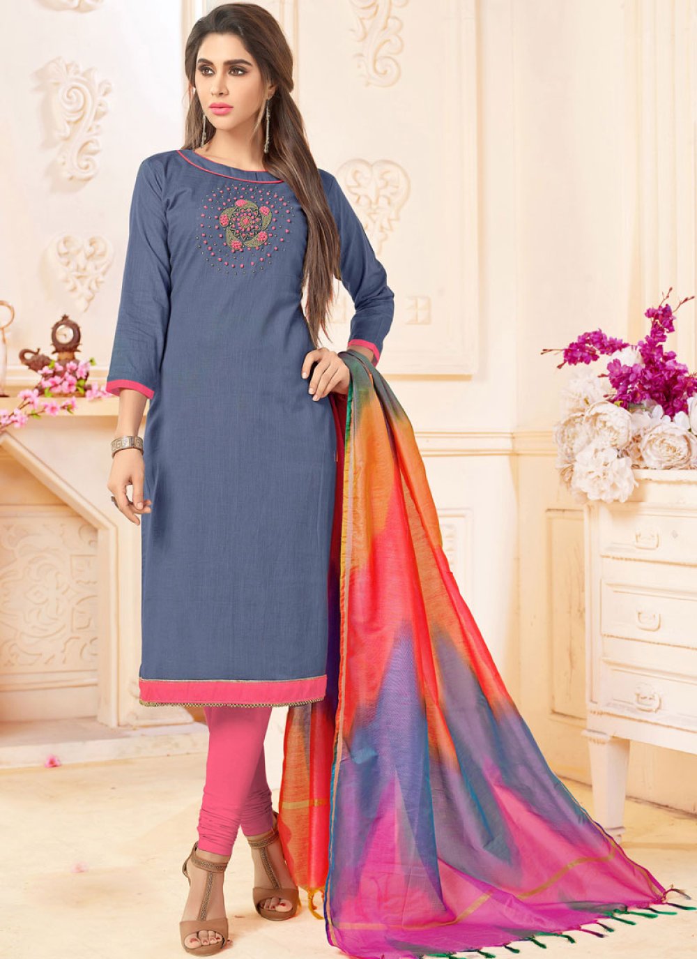 Khadi hot sale churidar designs