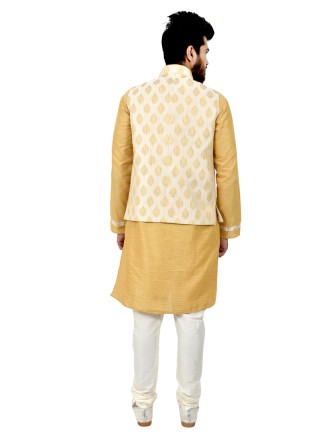 Kurta Payjama With Jacket For Mehndi