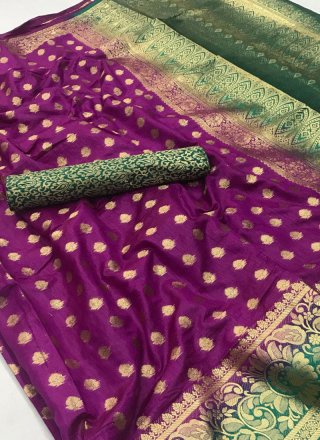 Magenta Art Silk Traditional Designer Saree