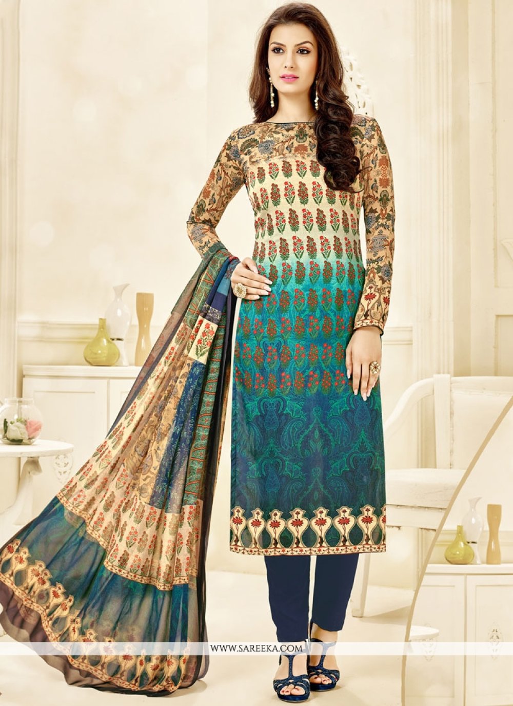 Multi Colour Churidar Suit buy online