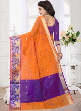 Orange Banarasi Silk Silk Saree
