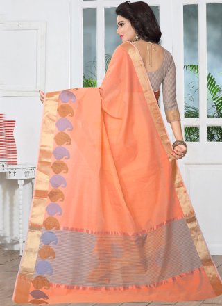 Peach Banarasi Silk Designer Traditional Saree