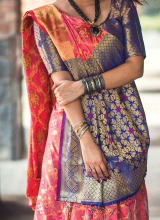 Pink Banarasi Silk Classic Saree