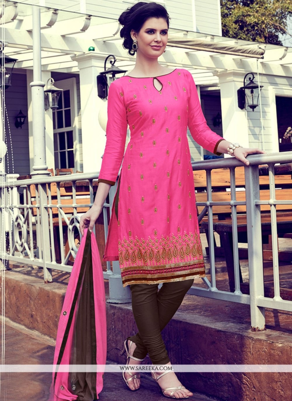 pink churidar images
