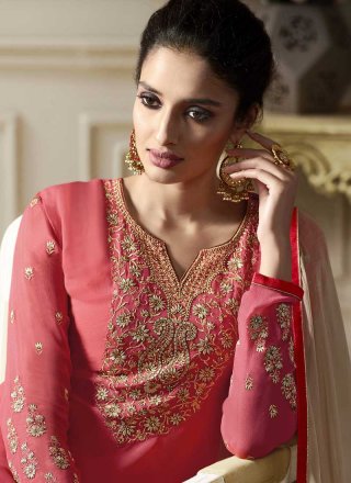Pink Resham Pant Style Suit
