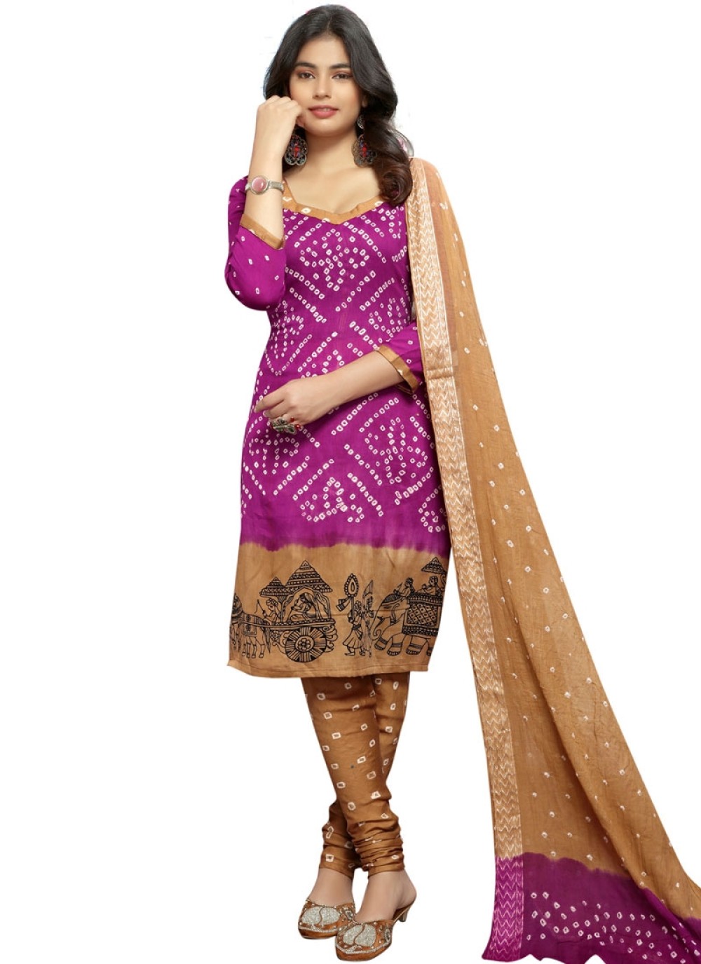 Pleasant Purple Color Churidar Suit - Salwar Kameez