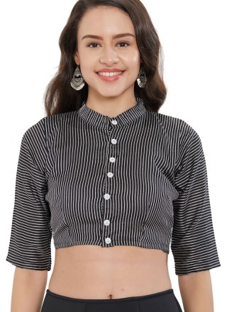Pleasing Black Color Readymade Blouse