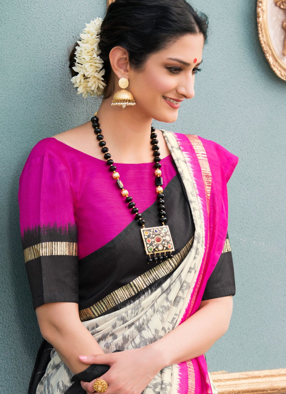 Buy Print Art Silk Traditional Designer Saree in Multi Colour : 71524