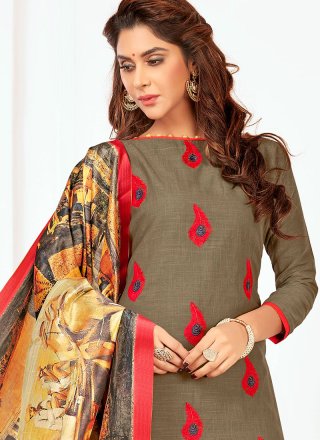 Print Work Churidar Suit
