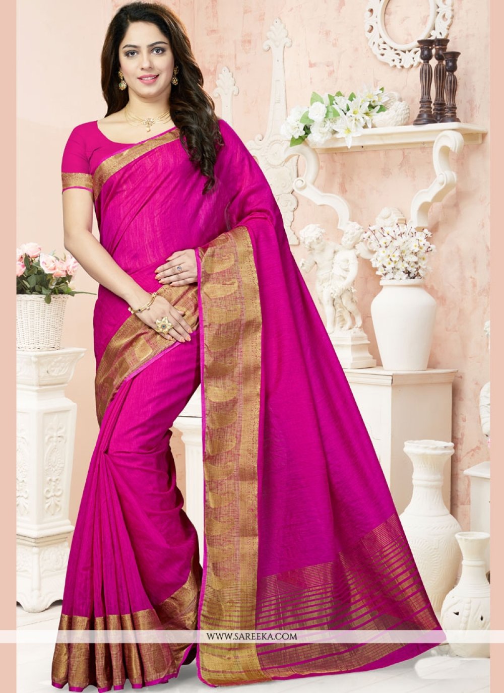 raw silk saree draping