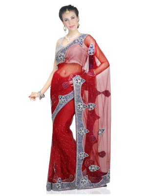 Red Net Classic Designer Saree