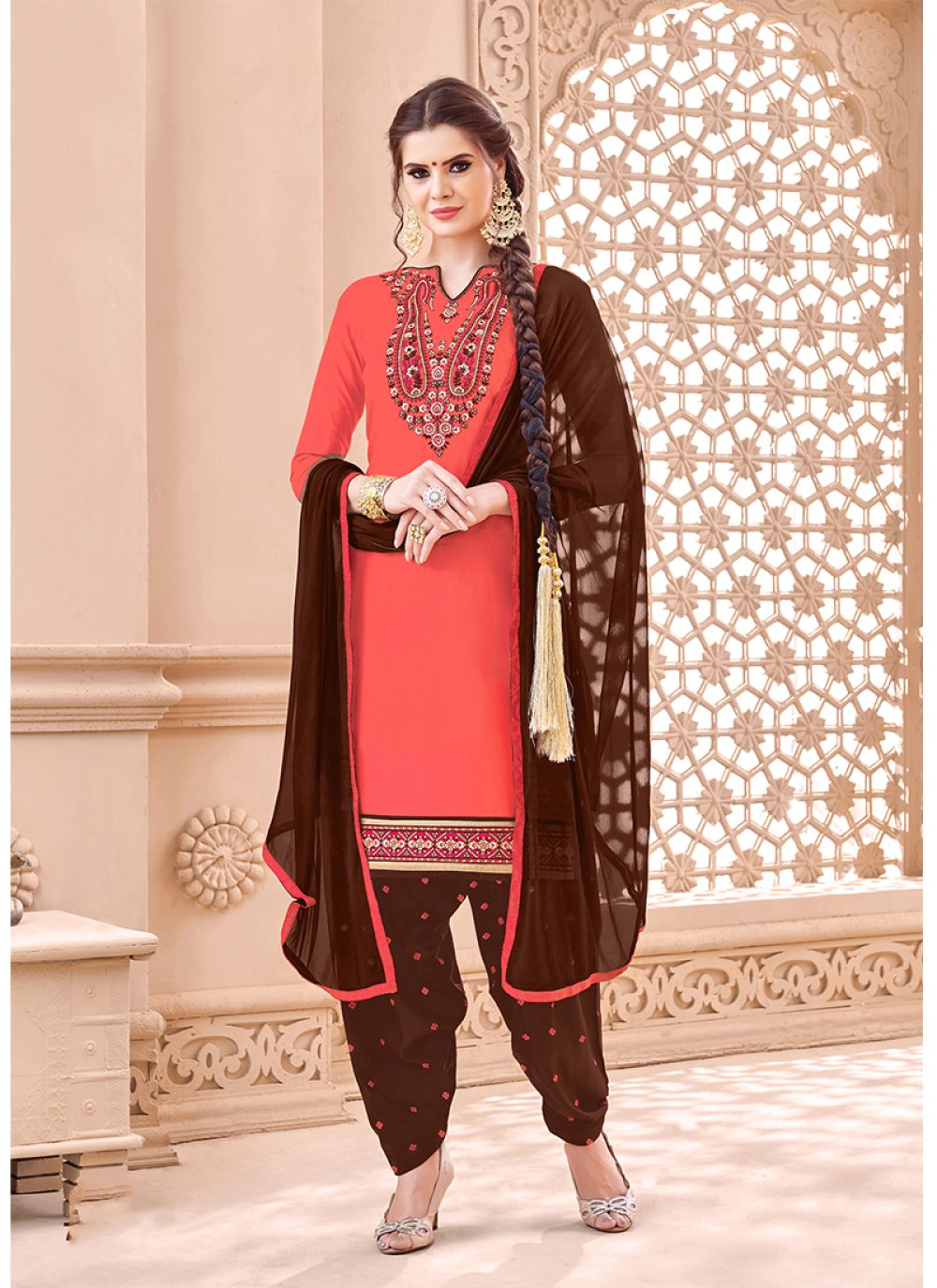 red colour punjabi suits