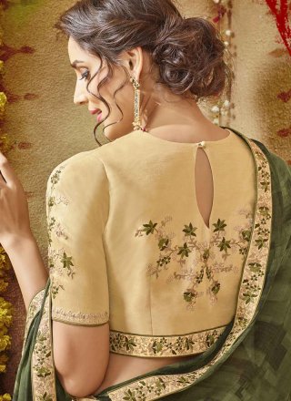 Saree Printed Georgette in Gold and Grey