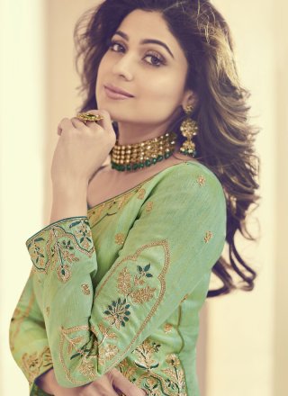 Shamita Shetty Zari Floor Length Anarkali Suit