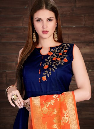 Silk Zari Work Anarkali Salwar Kameez 