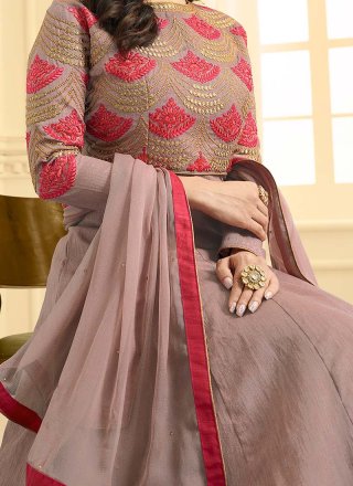 Sophie Chaudhary Mauve  Embroidered Work Floor Length Anarkali Suit