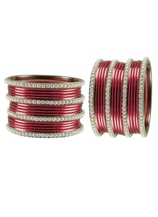 Stone Work Bangles in Red