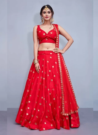 Girls Lehenga Set Printed Floral - Red - Curious Village-thephaco.com.vn