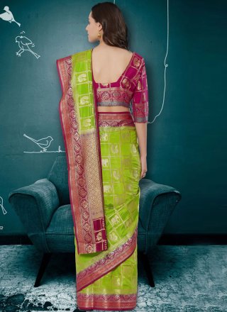 Woven Green Designer Saree