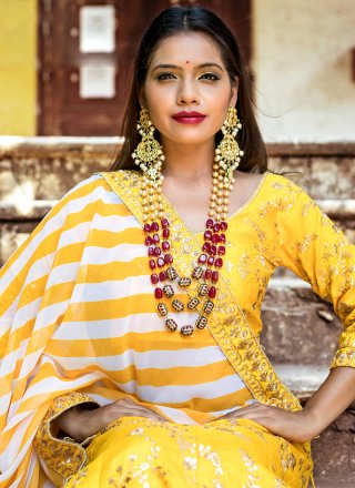 Yellow Banglori Silk Lehenga Choli