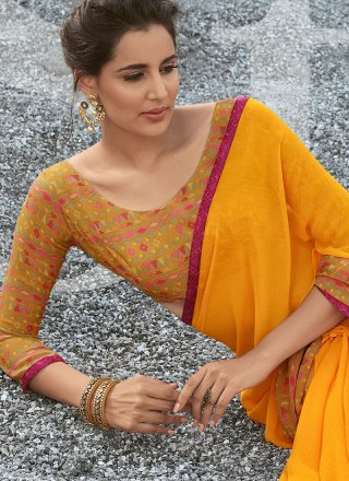 Yellow Casual Saree