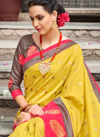 Yellow Traditional Designer Saree