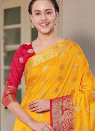 Yellow Traditional Designer Saree