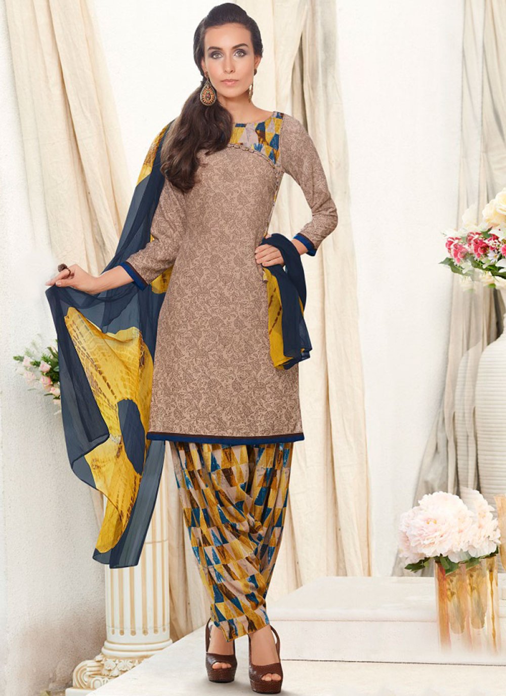 pure crepe punjabi suits