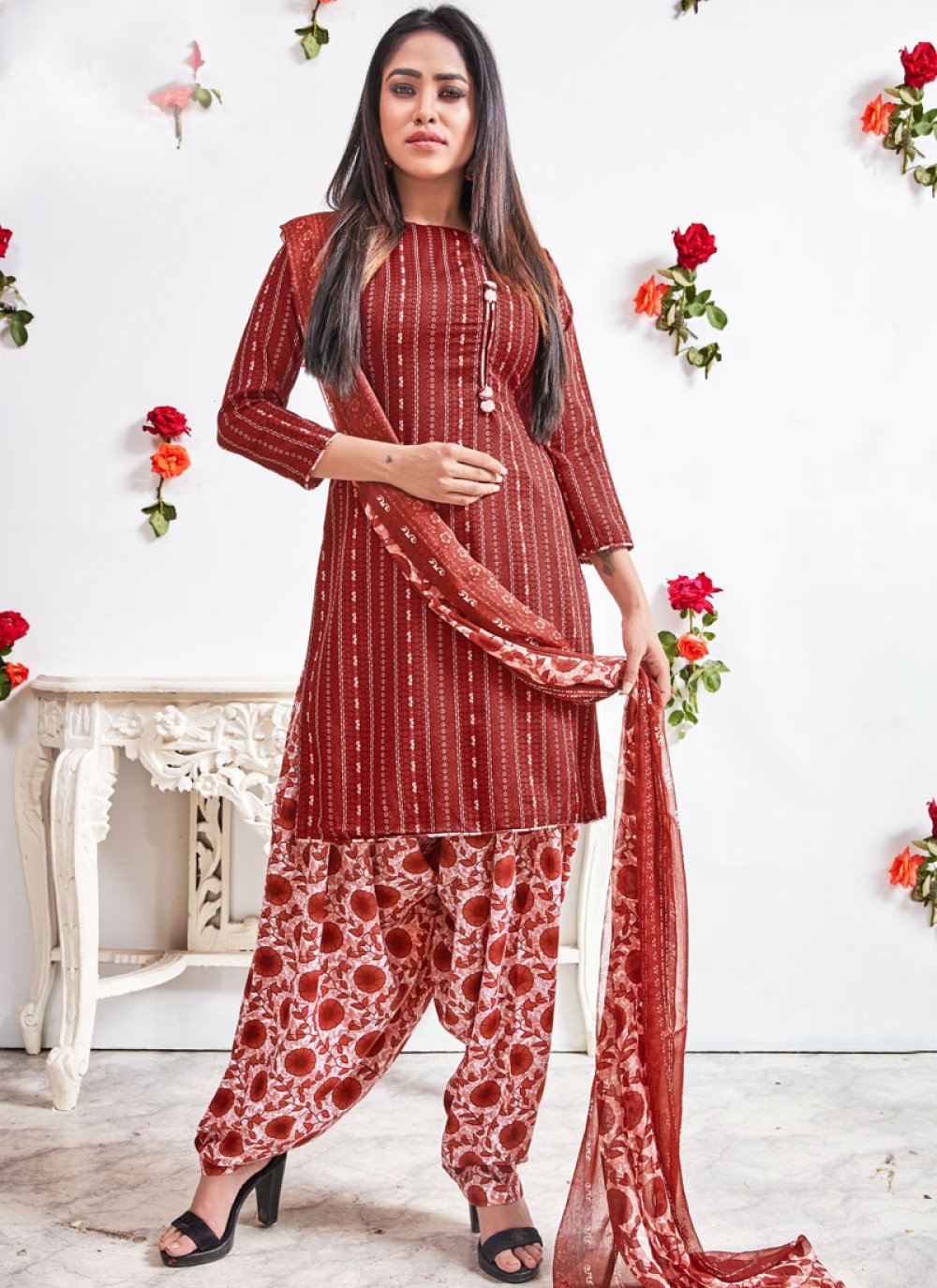 Summer Breathable Light Weight Cotton Printed Semi Stitched Suit Salwar  With Dupatta at Best Price in Surat | Balaji Cotton
