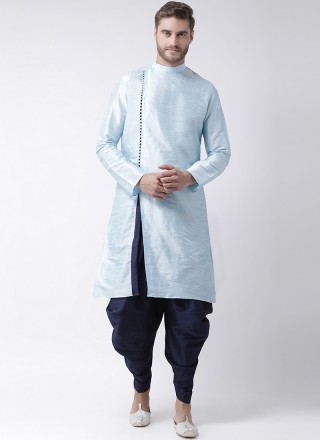 Aqua Blue Plain Sangeet Kurta Pyjama